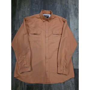 Duluth Trading Company Orange Button Up Long Sleeve Shirt Men's Size XLT